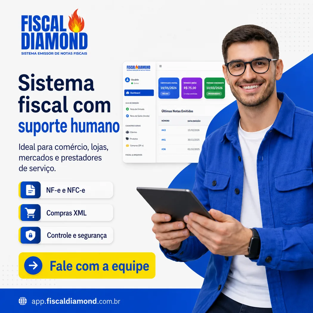Fiscal Diamond com suporte humano